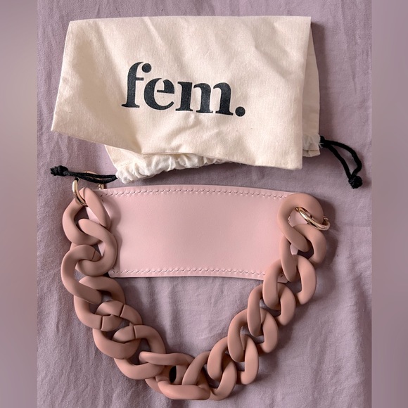 NWT I AM FEM  leather cup holder with chain a gold hardware - Picture 2 of 4